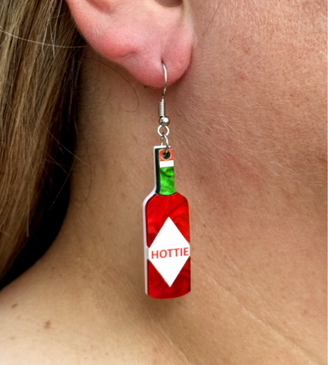 Hot Sauce Earrings Funny Gift