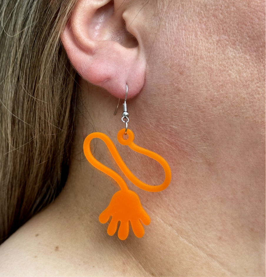 Sticky Hands Earrings 90s Nostalgia Retro Cute Gift
