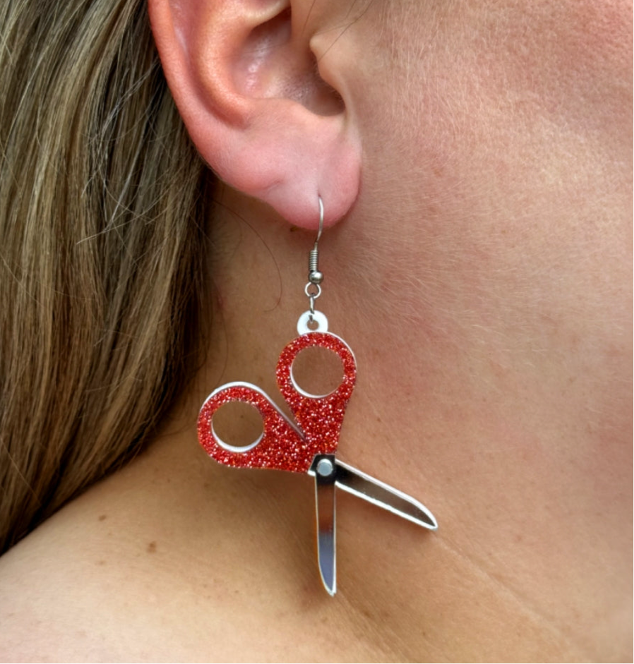 Scissors Arts & Crafts Earrings Funny Cute Gift