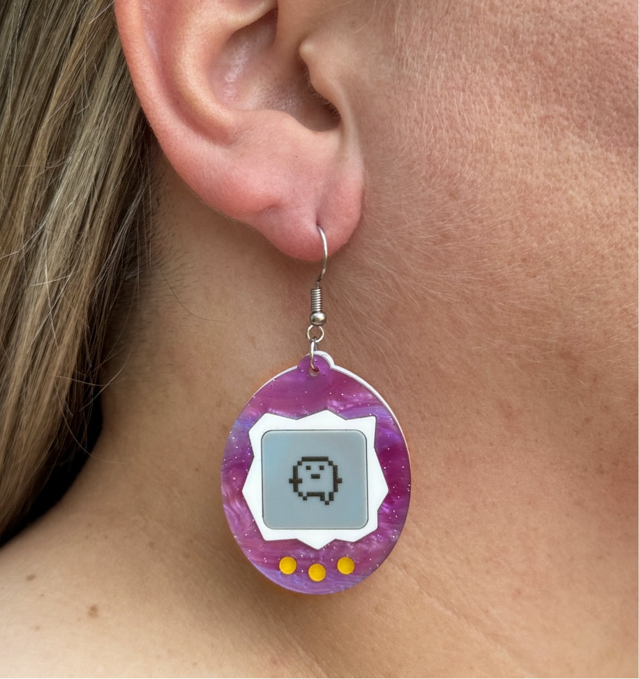 Tamagotchi Earrings 90s Nostalgia Retro Gift