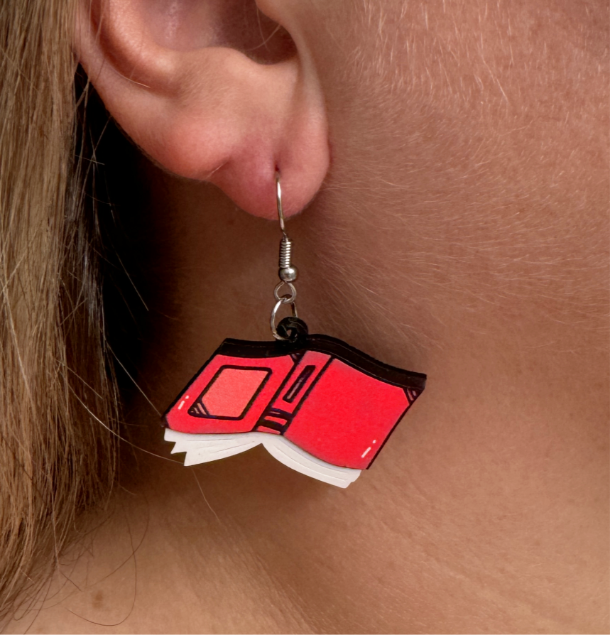 Books Earrings Reading Funny Cute Gift
