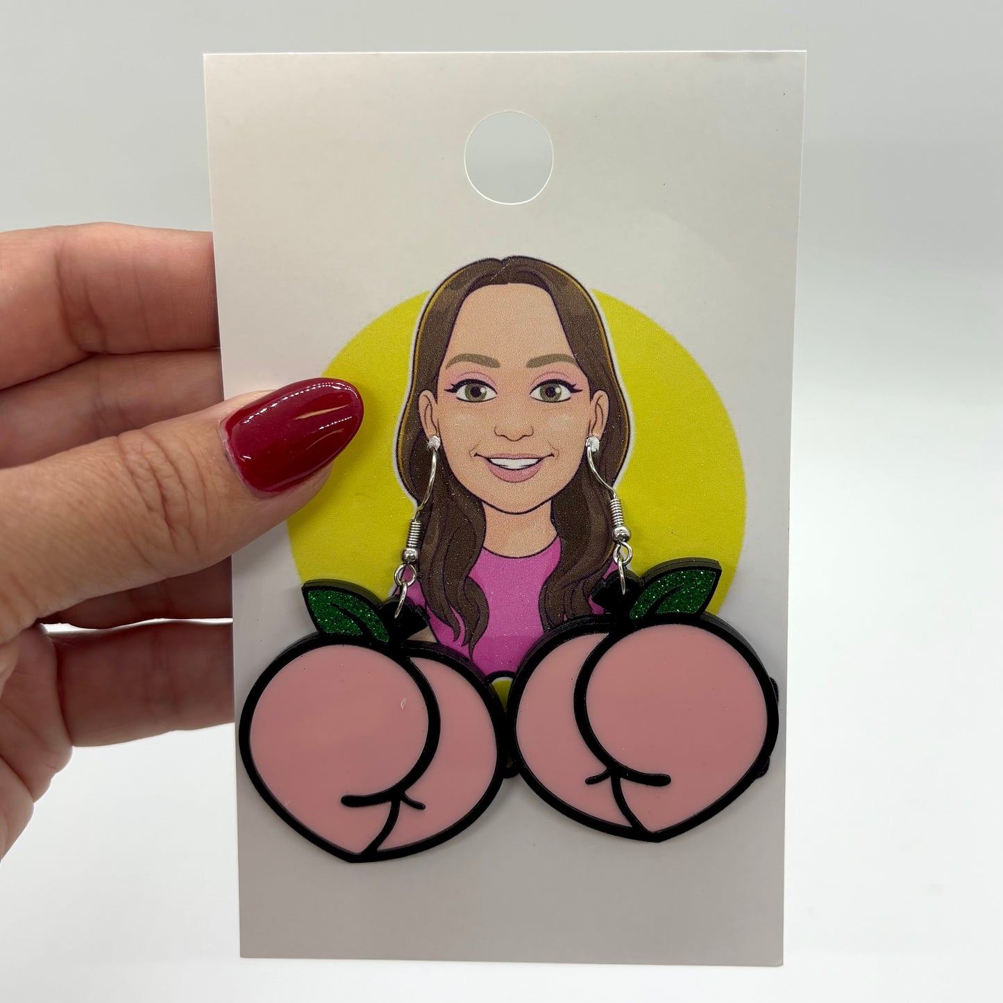 Peach Earrings Cute Funny Gift