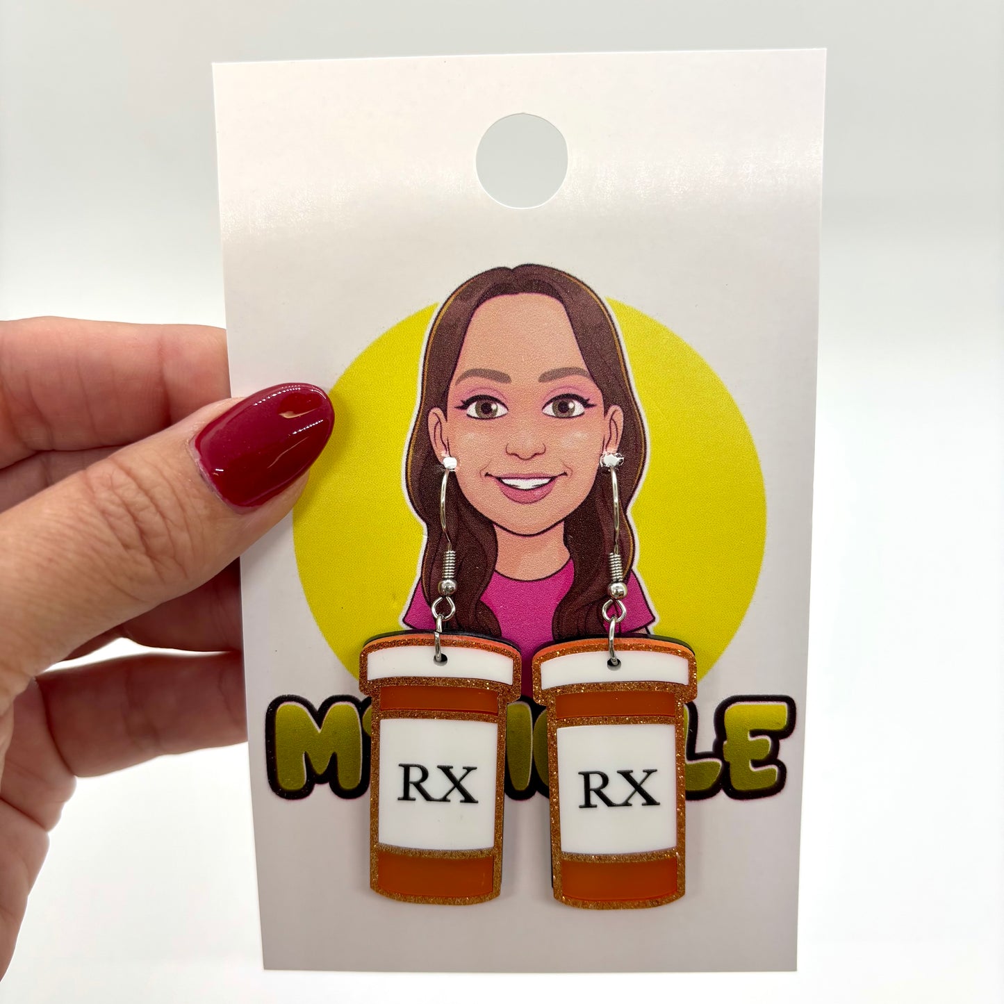Prescription Pill Bottle RX Earrings Cute Funny Gift