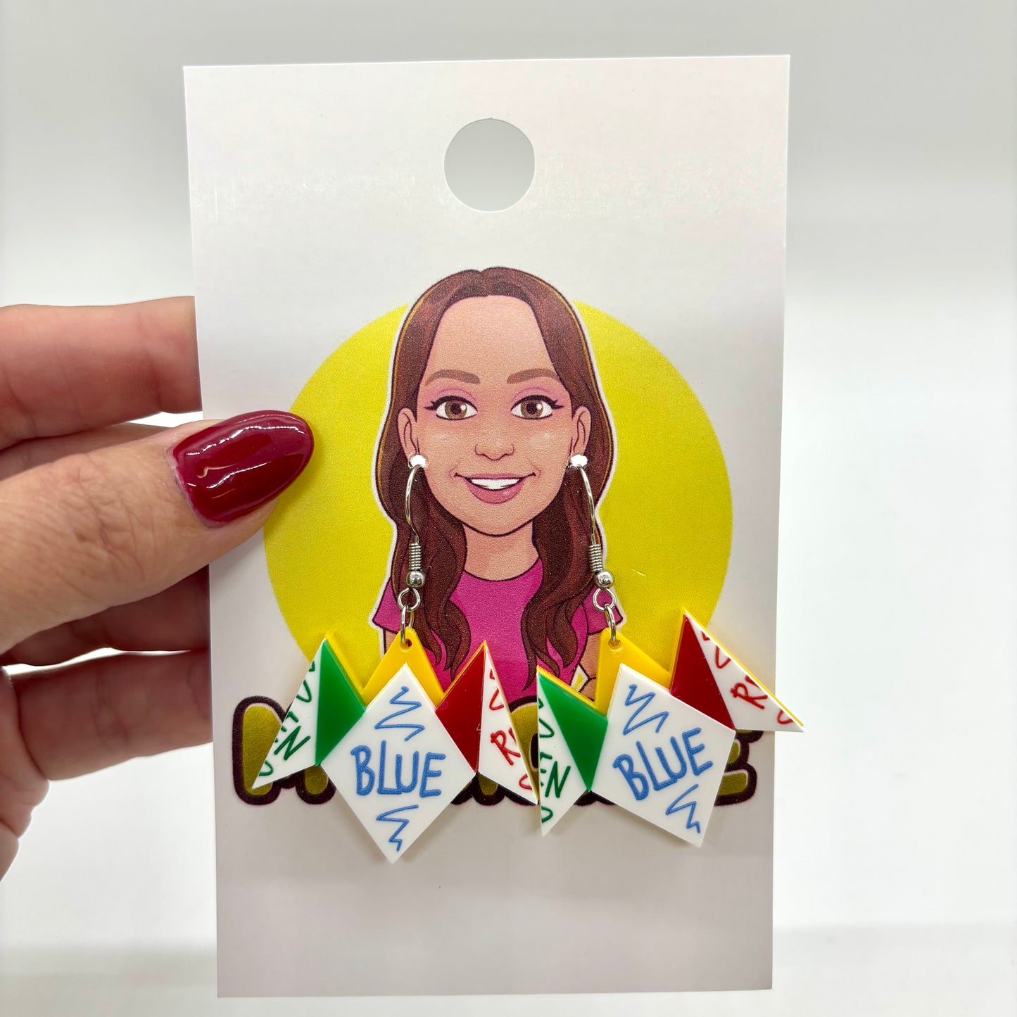 Cootie Catcher Fortune Teller Earrings Nostalgia Retro