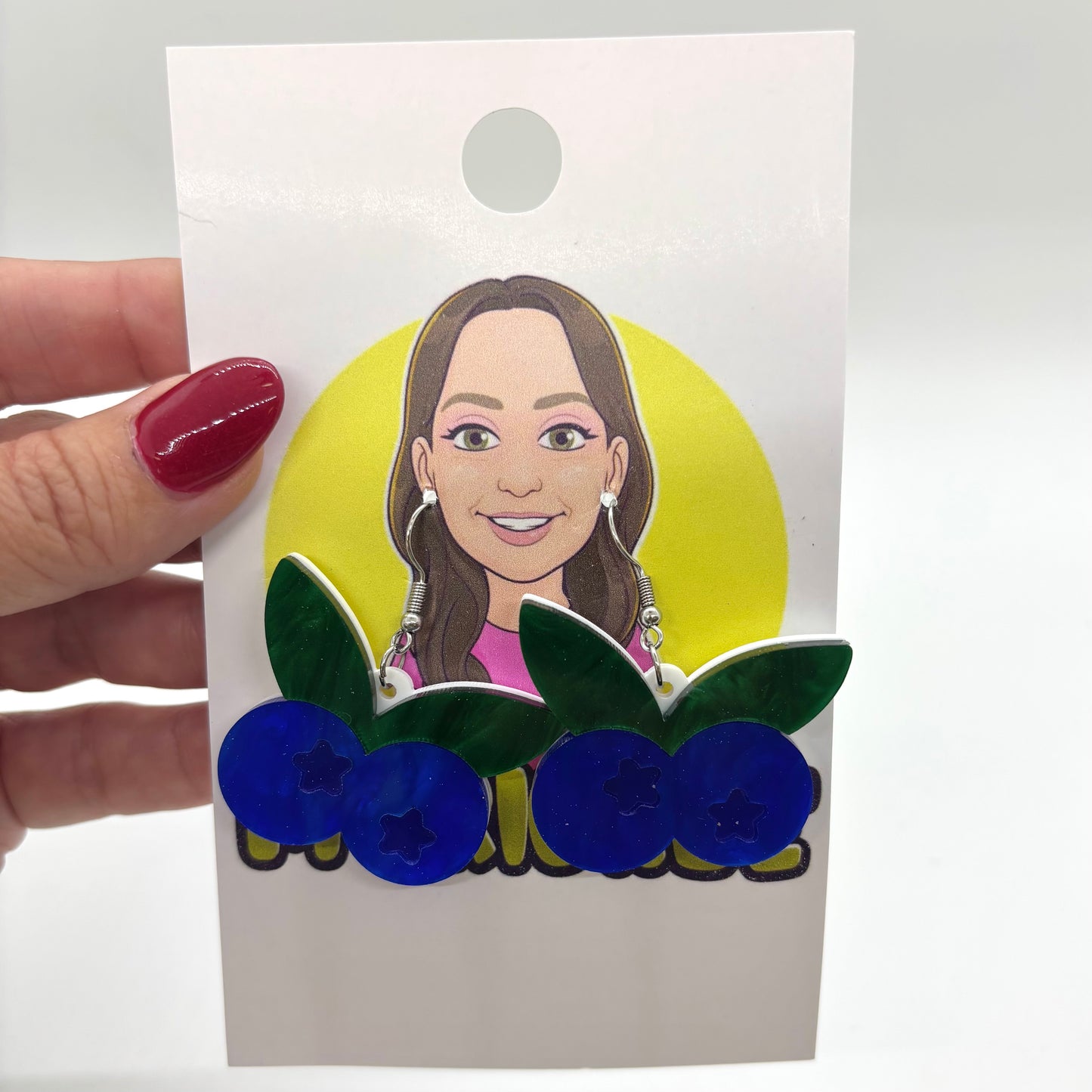 Blueberry Earrings Food Funny Gift