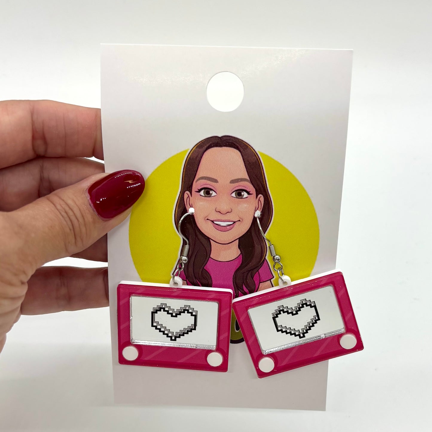 Etch A Sketch Earrings 90s Nostalgia Retro Cute Gift