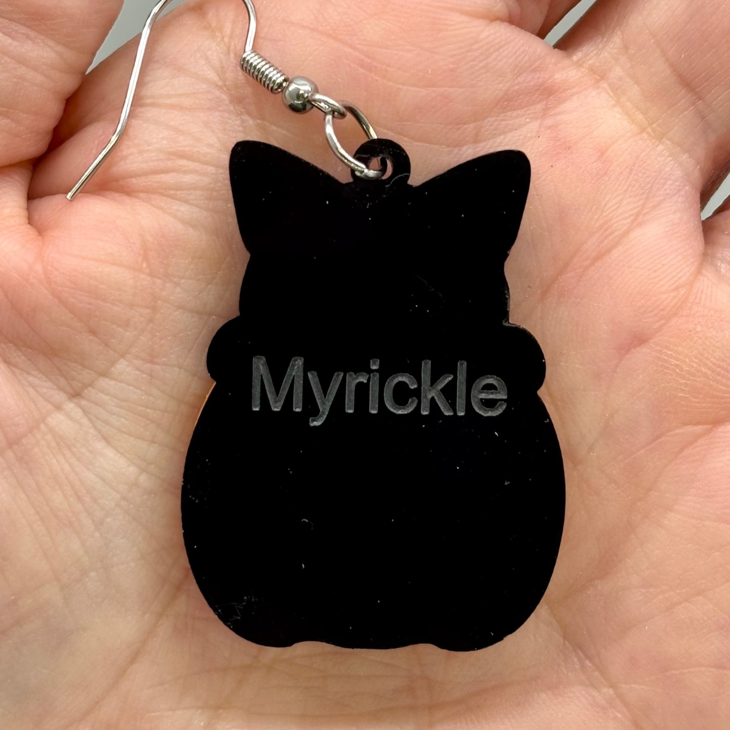 Pumpkin Cat Earrings Halloween Spooky Cute Gift