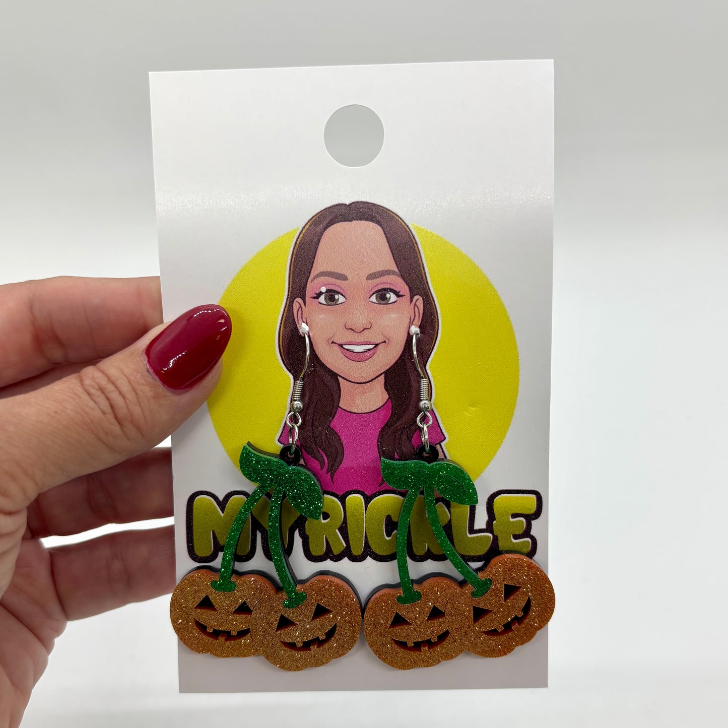 Cherry Pumpkin Earrings Halloween Spooky Gift