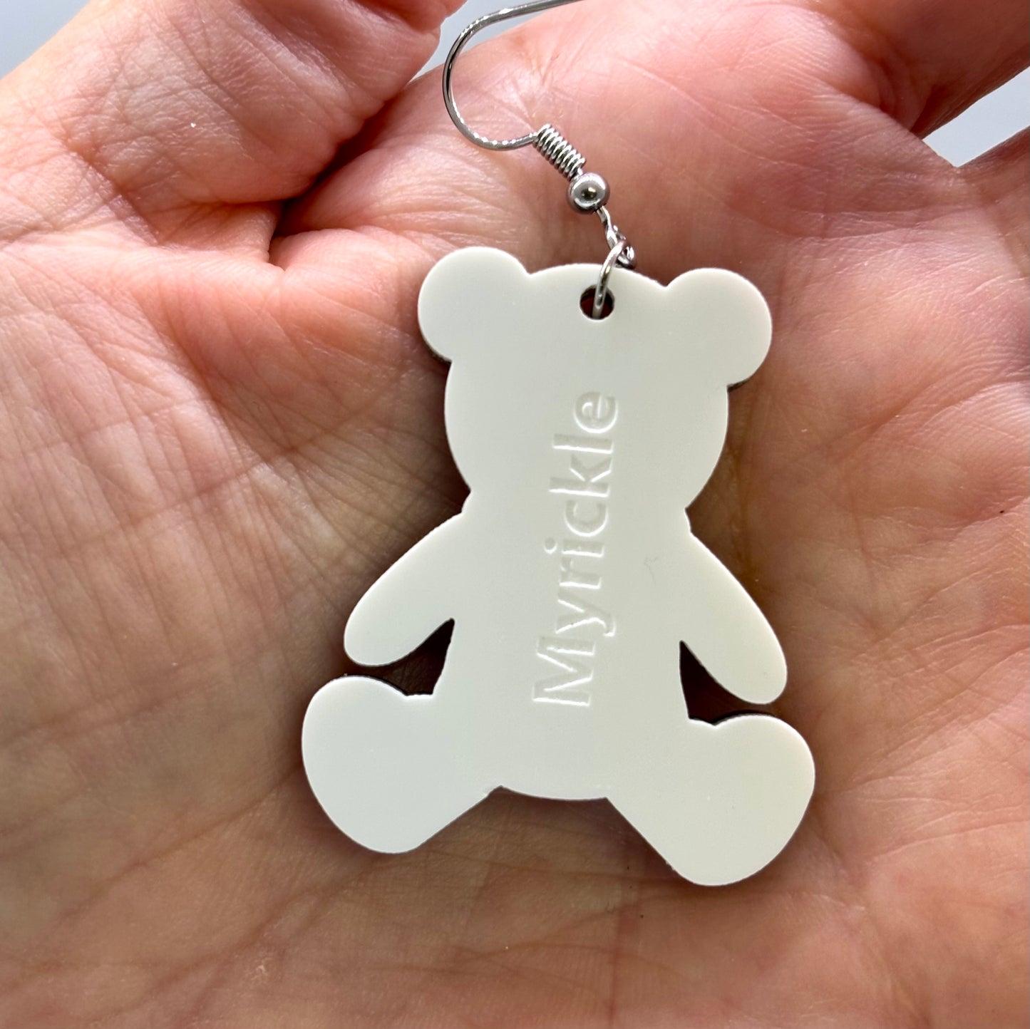 Cute Bow Coquette Teddy Bear Earrings Gift