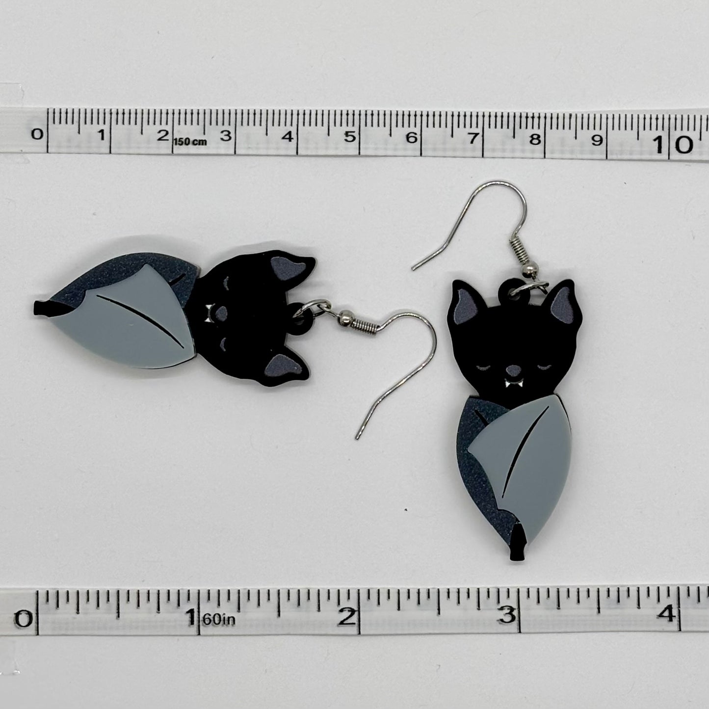 Sleepy Bat Earrings Halloween Spooky Cute Gift