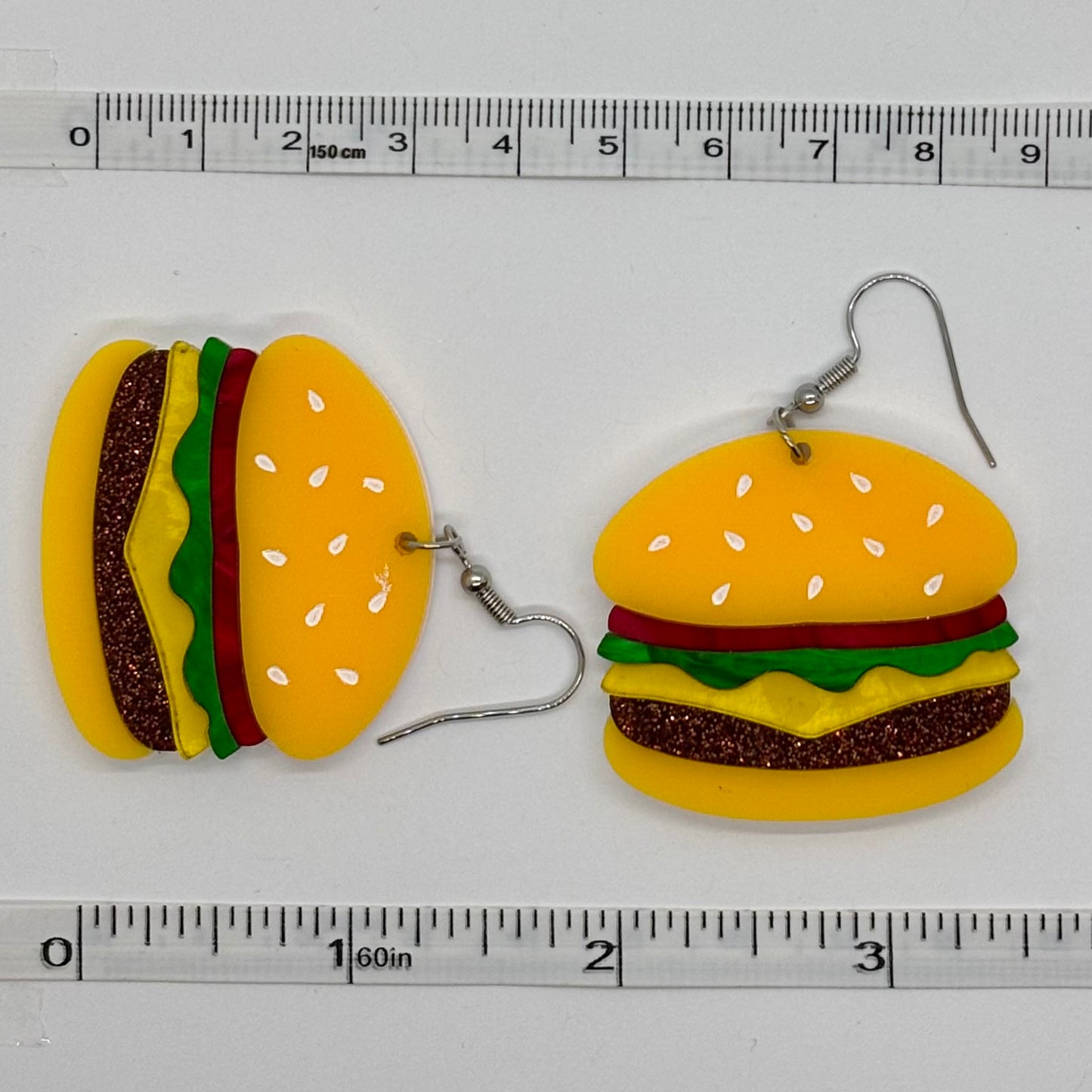 Burger Food Earrings Funny Cute Gift