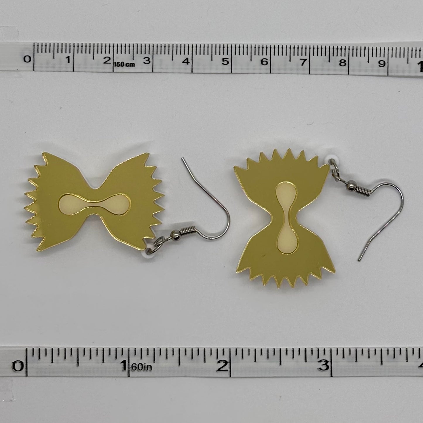 Metallic Bowtie Noodle Earrings Nostalgia Retro Gift