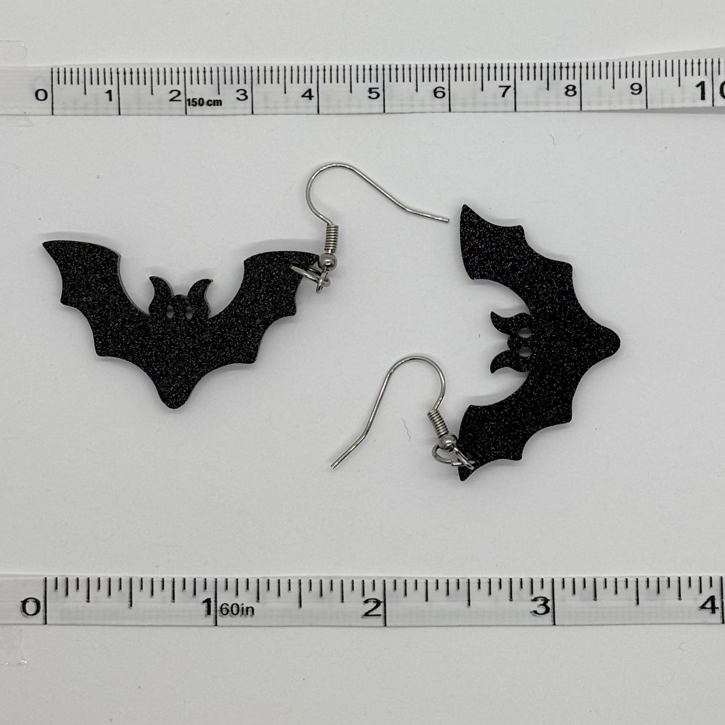 Glittery Bats Earrings Halloween Spooky Gift