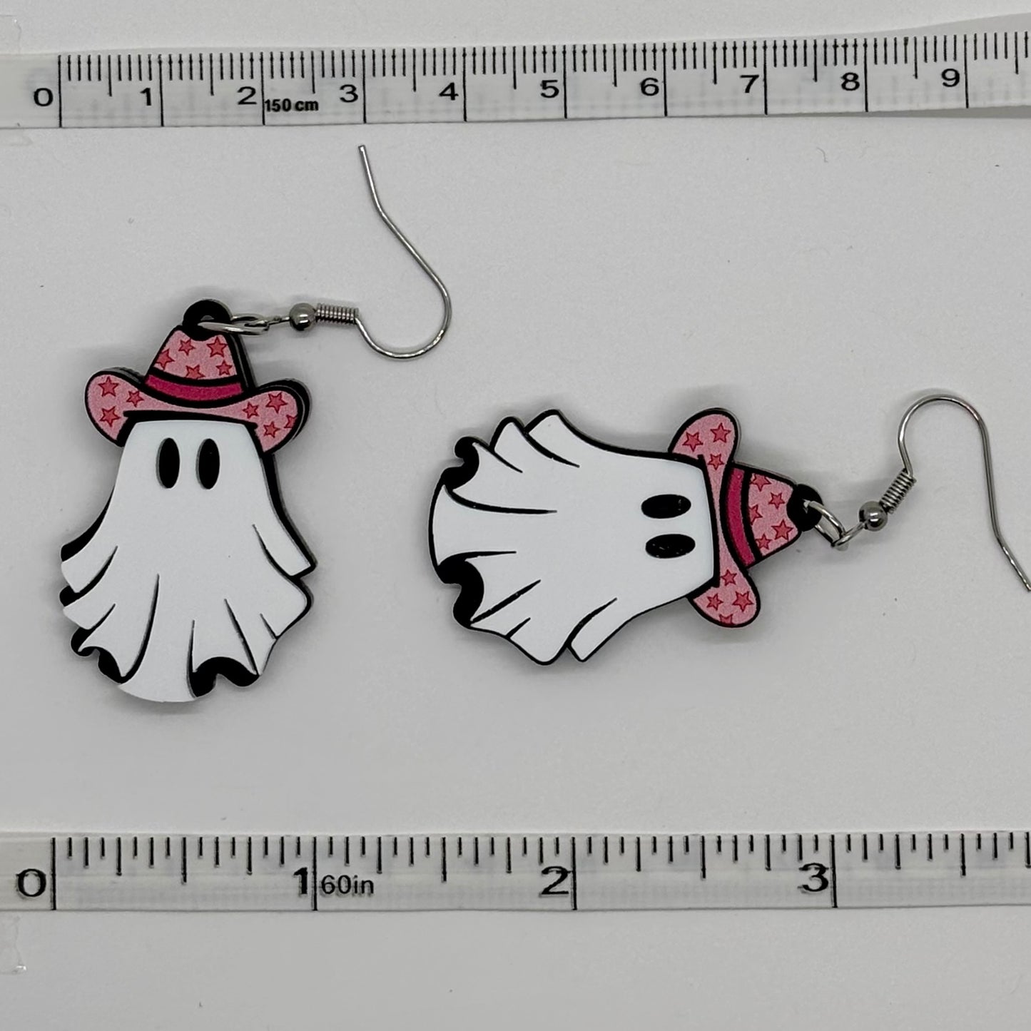 Pink Cowgirl Ghost Earrings Halloween Spooky Cute Gift