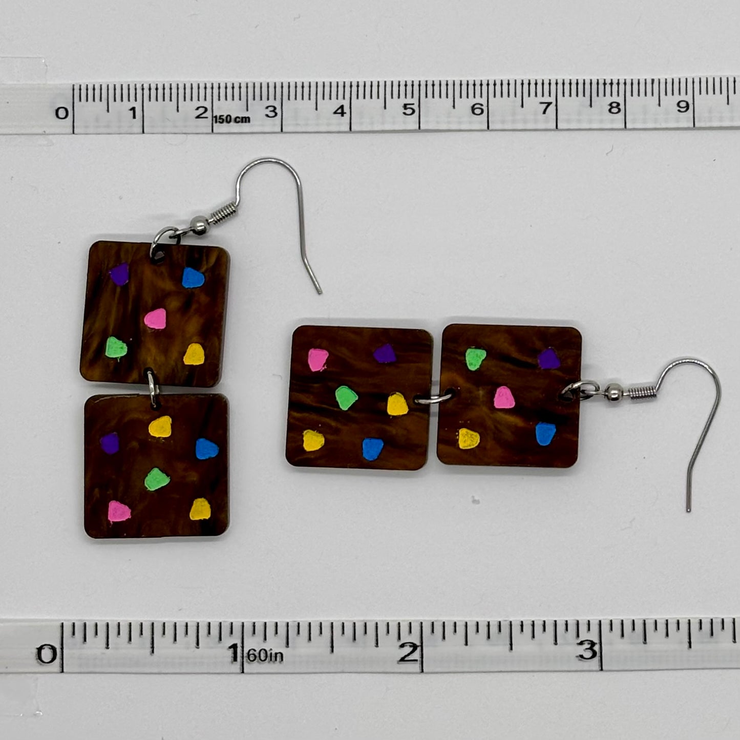 Brownie Food Earrings Funny Cute Gift