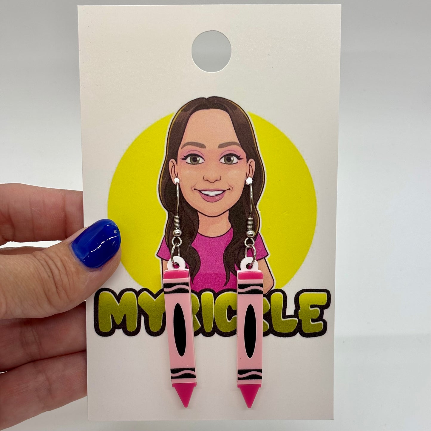 Crayon Earrings Funny Cute Gift