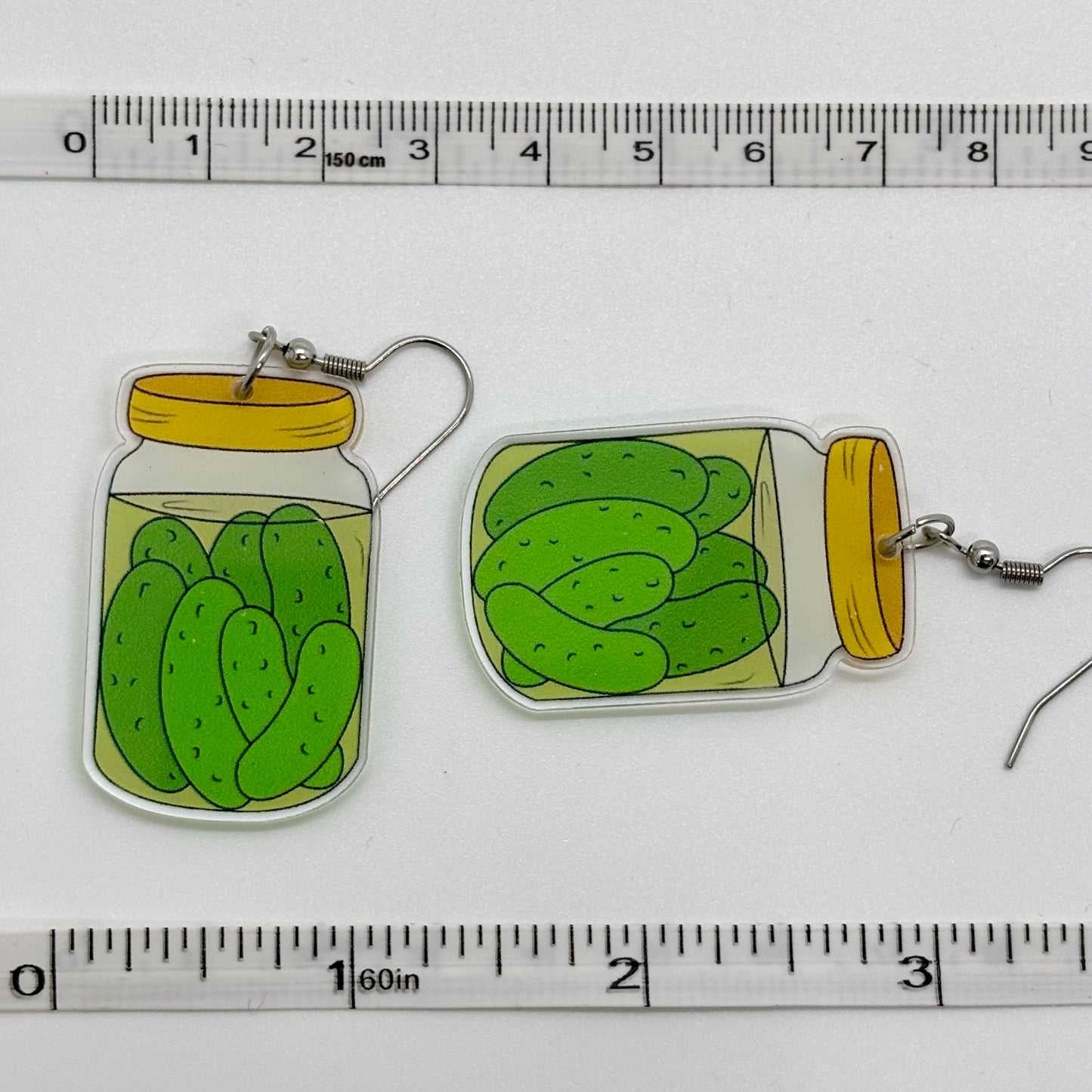 Pickle Jar Earrings Cute Funny Gift