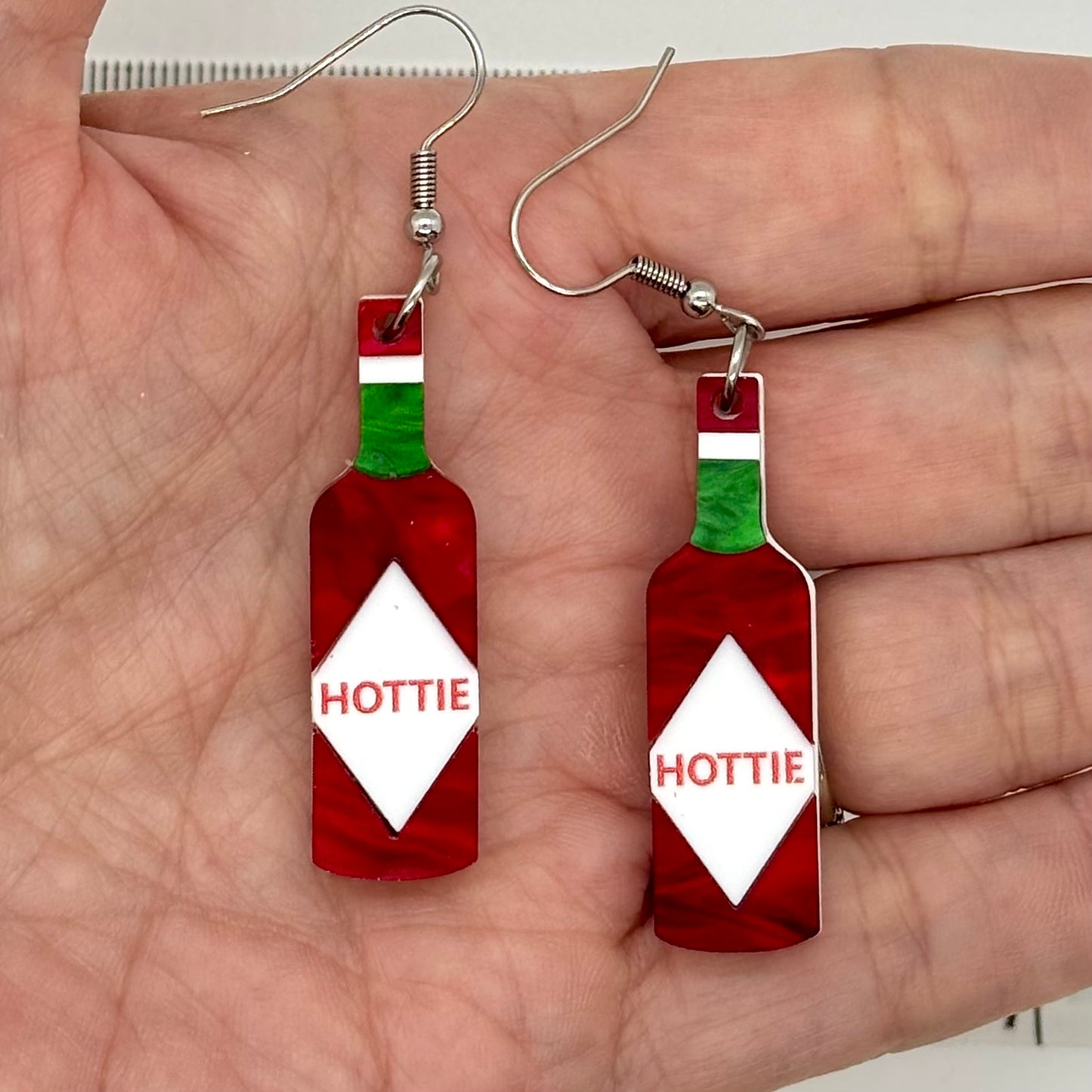 Hot Sauce Earrings Funny Gift