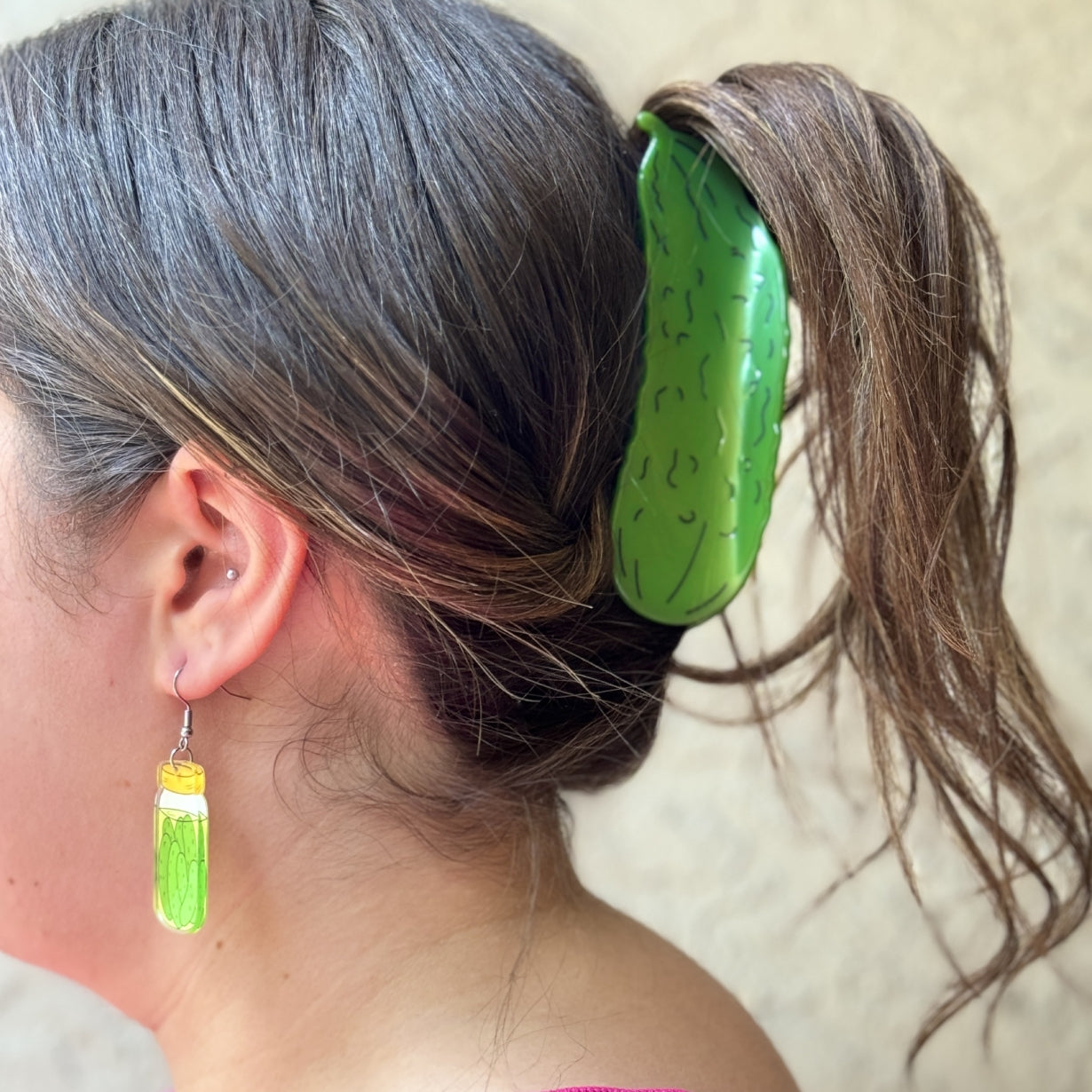 Pickle Hair Claw Clip Cute Funny Gift