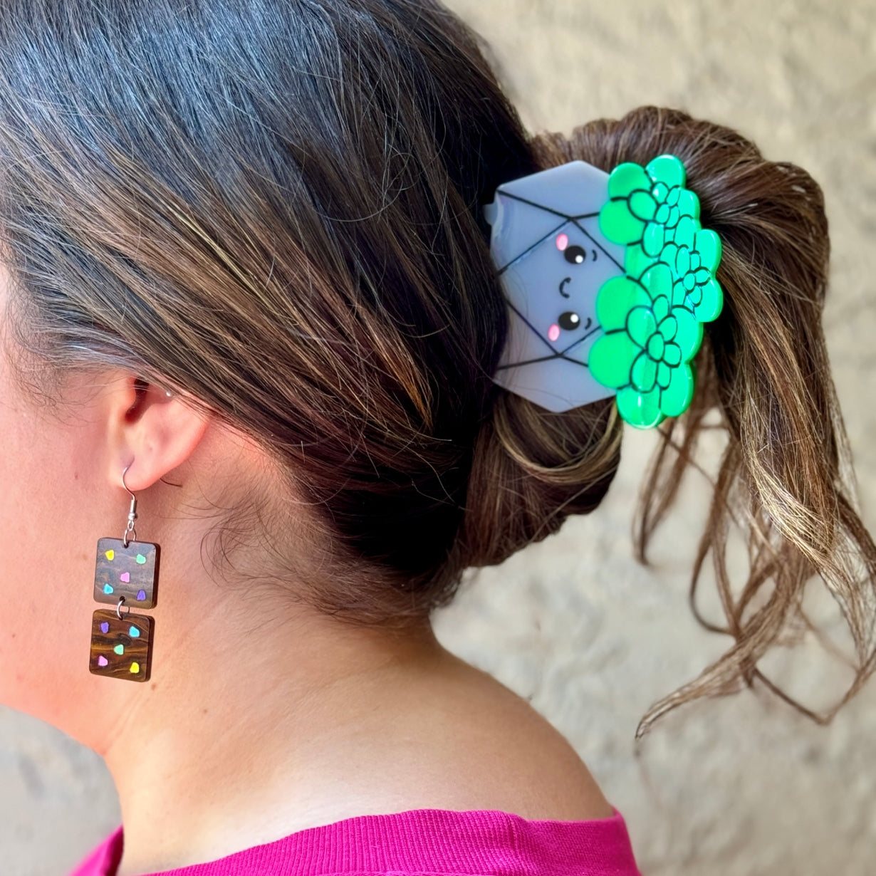 Sheina the Succulent Hair Claw Clip Cute Funny Gift