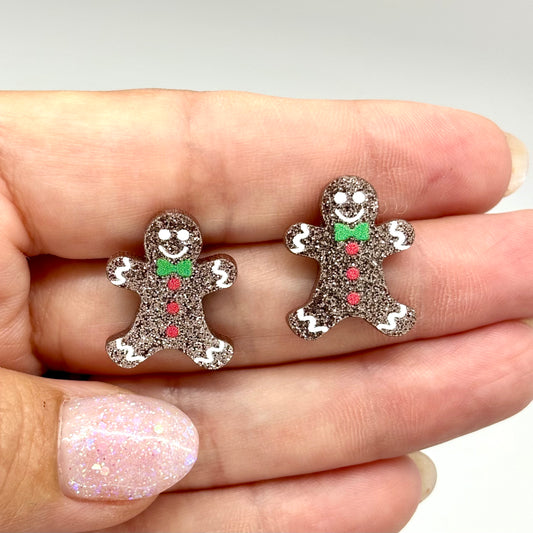 Gingerbread Cookie Holiday Stud Earrings Fun