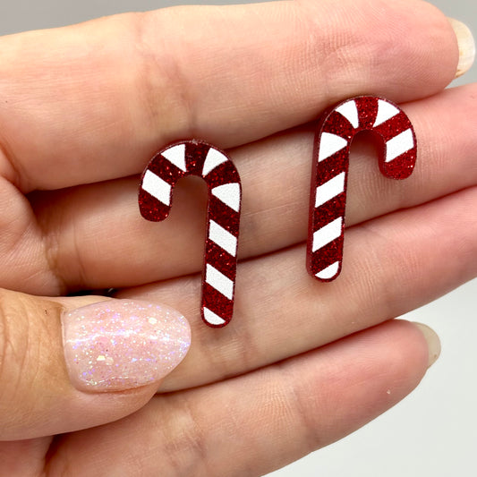 Candy Cane Holiday Stud Earrings Fun