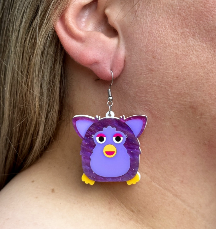 Furby Earrings 90s Nostalgia Retro Cute Gift