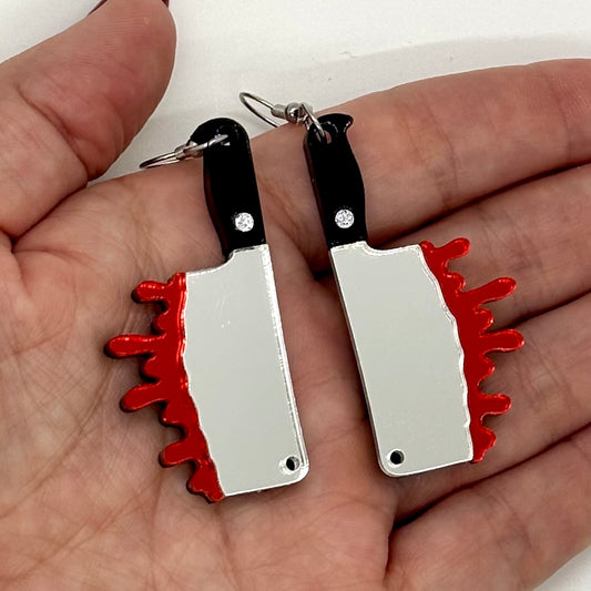Butcher Knife Earrings Halloween Spooky Gift