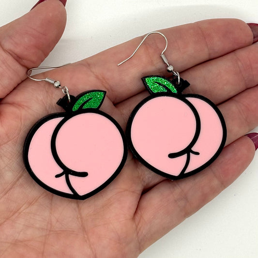 Peach Earrings Cute Funny Gift