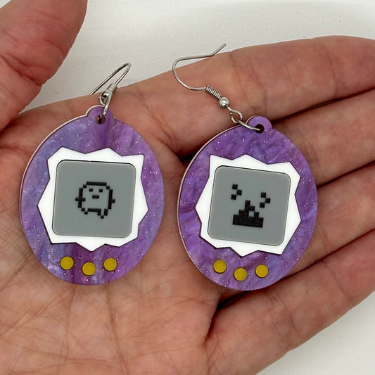 Tamagotchi Earrings 90s Nostalgia Retro Gift