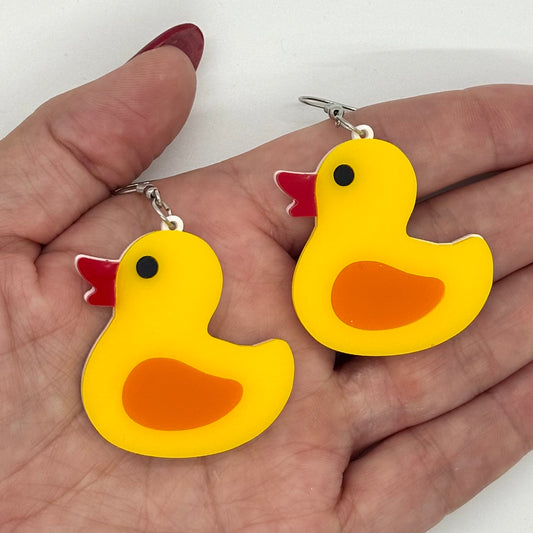 Rubber Ducky Earrings 90s Nostalgia Retro Gift