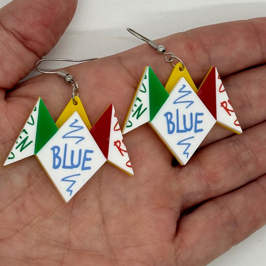 Cootie Catcher Fortune Teller Earrings Nostalgia Retro