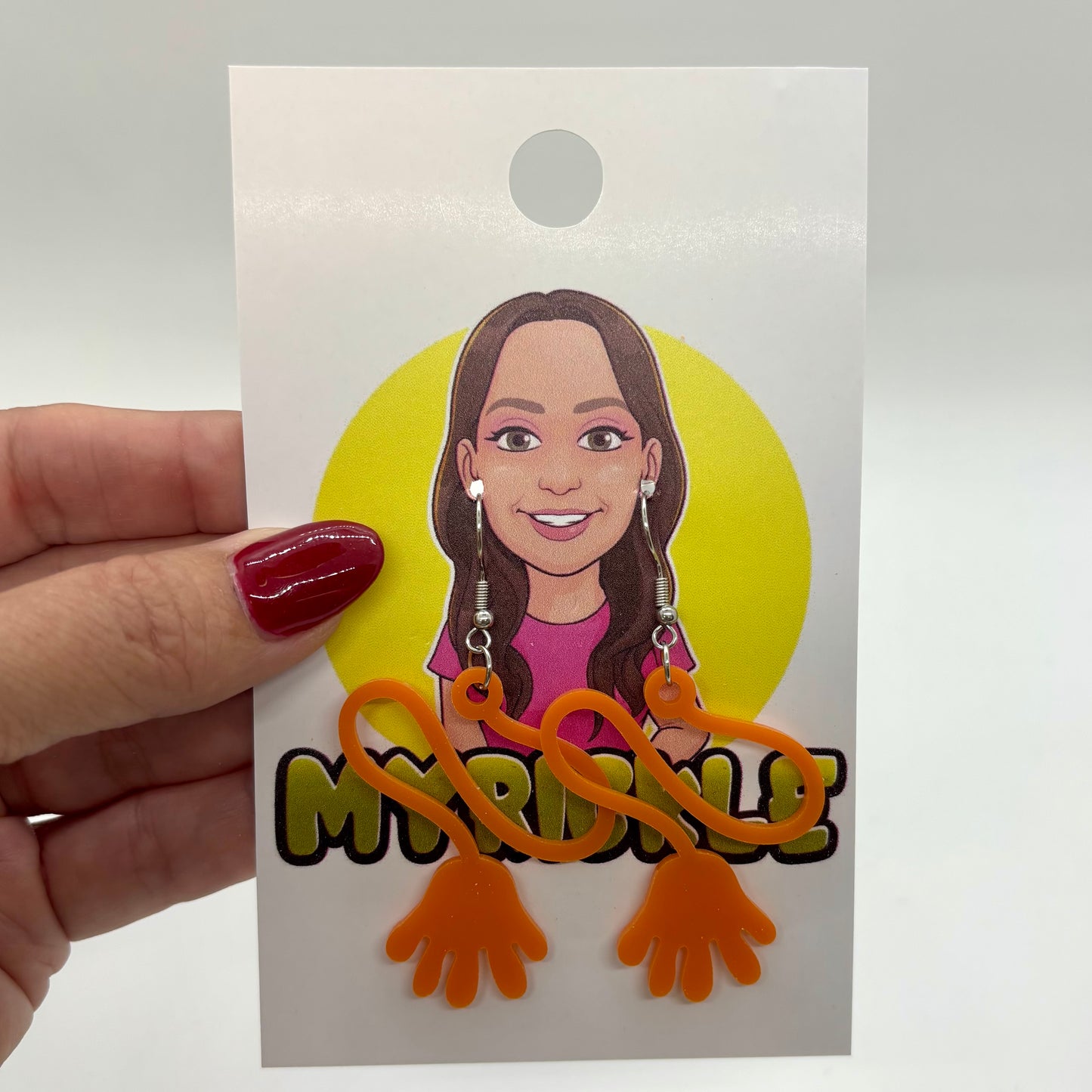 Sticky Hands Earrings 90s Nostalgia Retro Cute Gift