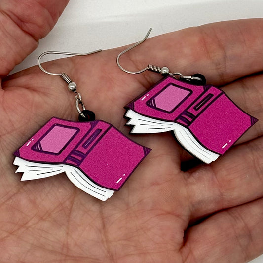 Books Earrings Reading Funny Cute Gift