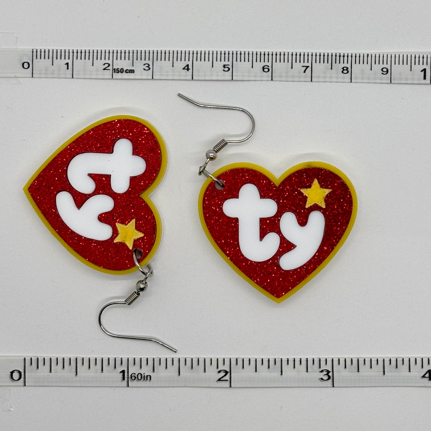 TY Bear Tag Earrings 90s Nostalgia Retro Gift
