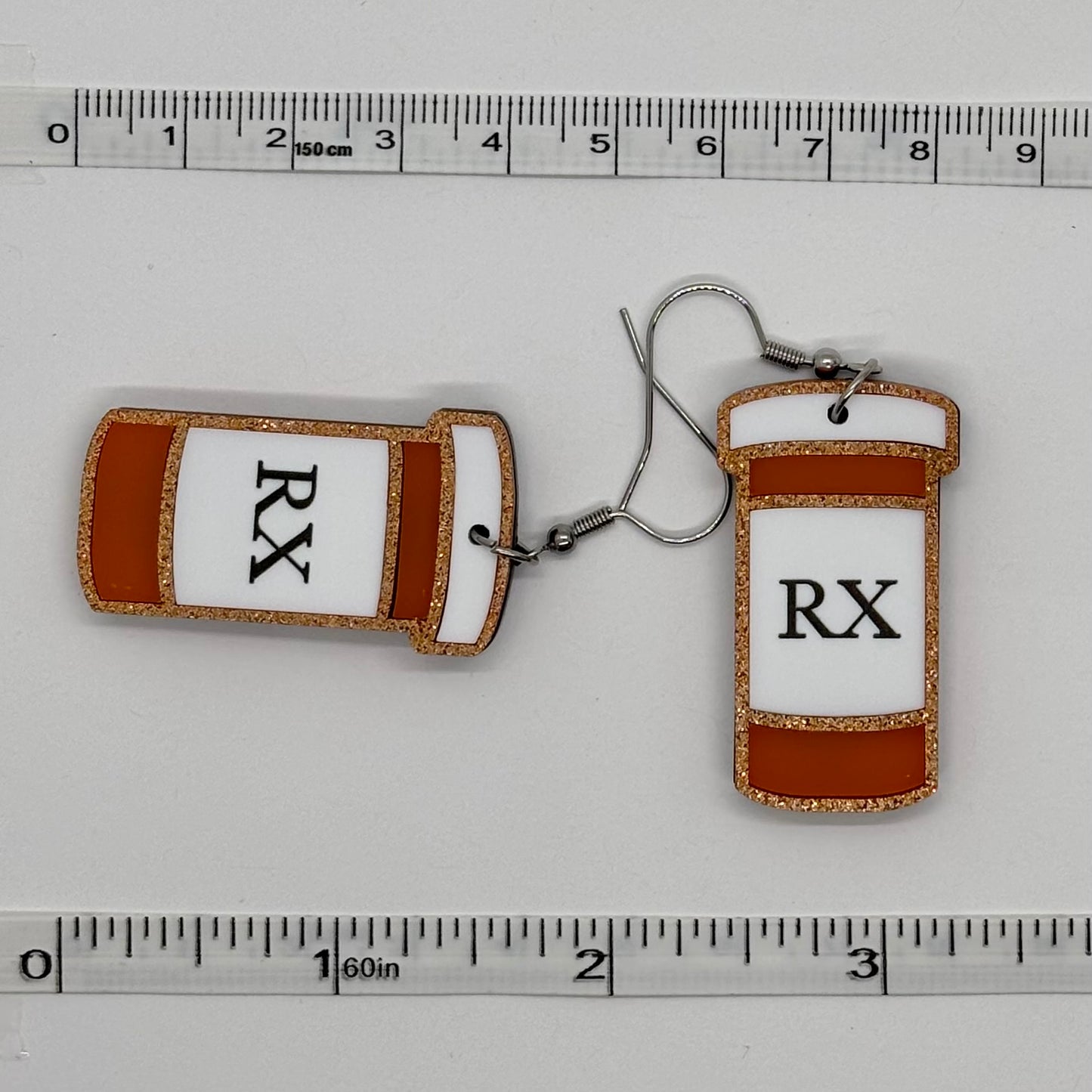 Prescription Pill Bottle RX Earrings Cute Funny Gift