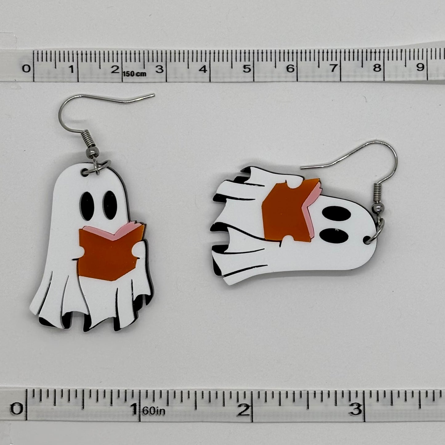 Ghost Books Earrings Reading Halloween Spooky Gift