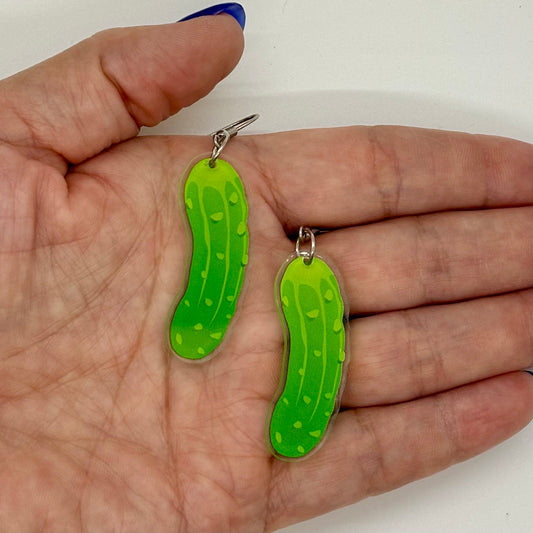 Pickle Earrings Food Funny Gift