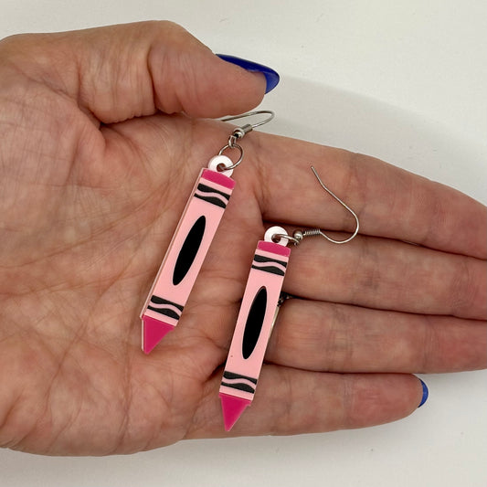 Crayon Earrings Funny Cute Gift