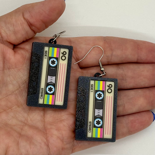 Classic Cassette Earrings 90s Nostalgia Retro Gift