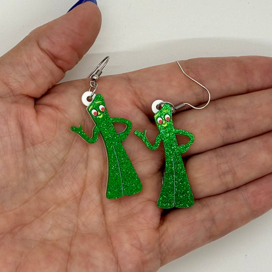 Gumby Earrings 90s Nostalgia Retro Gift