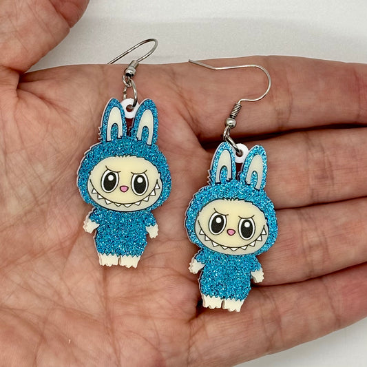 Labubu Earrings Blue Fun Cute Gift