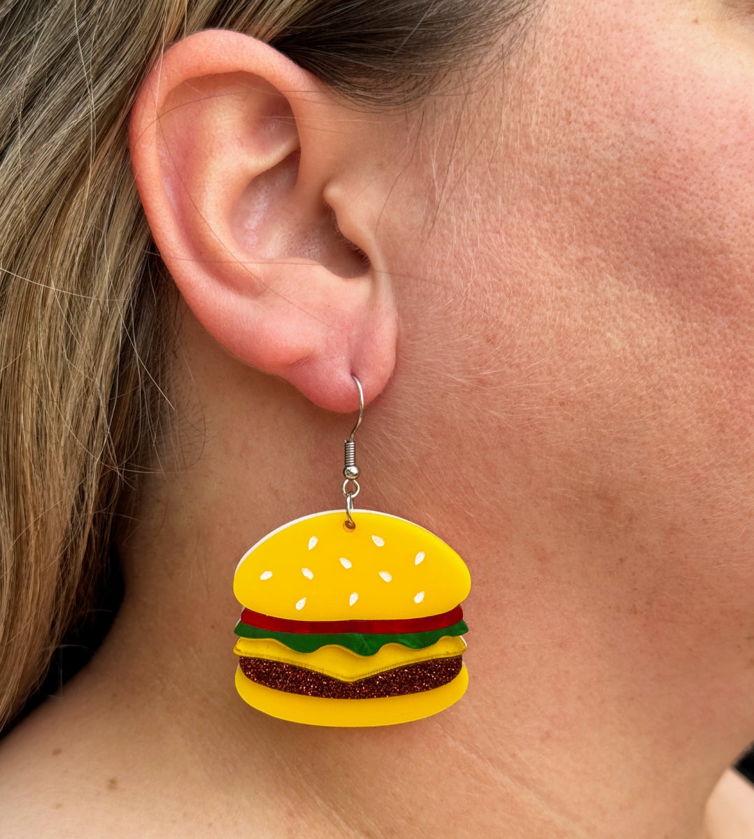 Burger Earrings