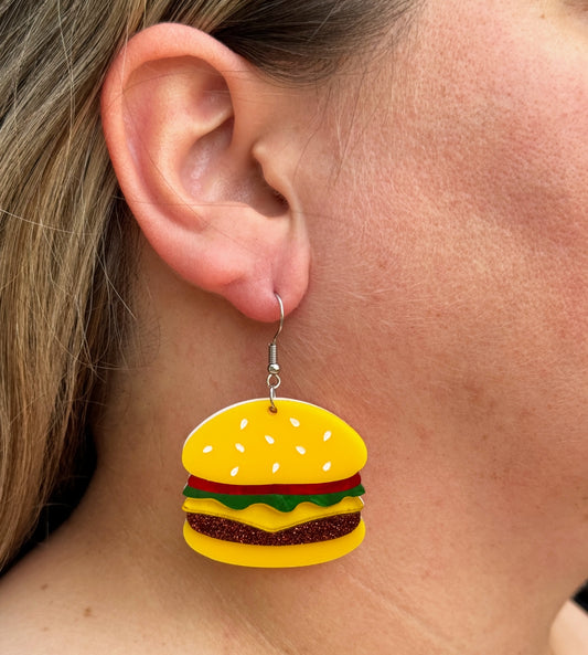 Burger Earrings