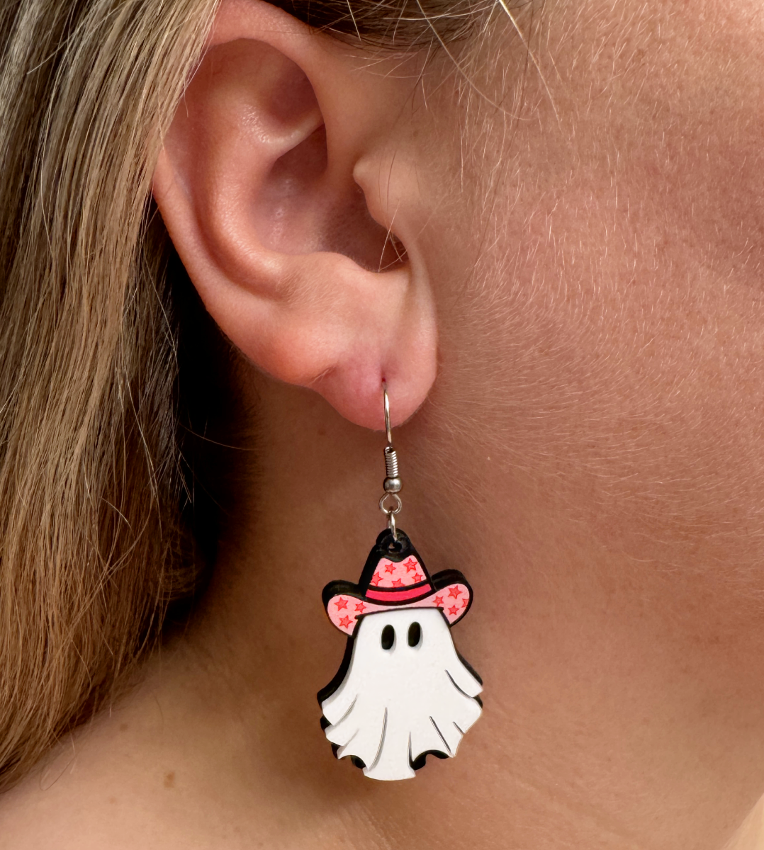 Pink Pony Ghost Earrings