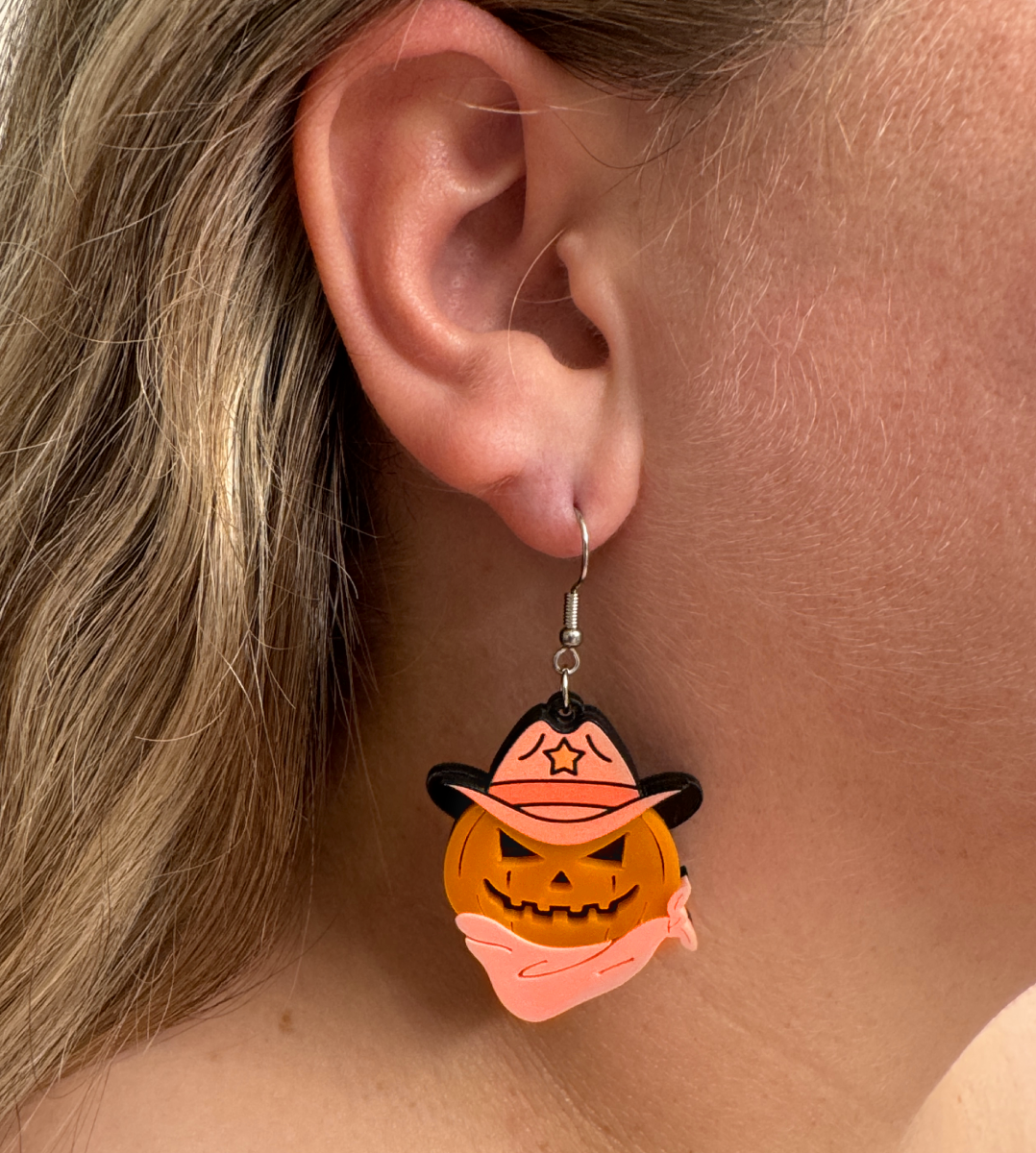 Cowgirl Pumpkin Earrings