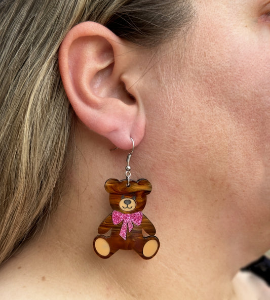 Coquette Teddy Bear Earrings